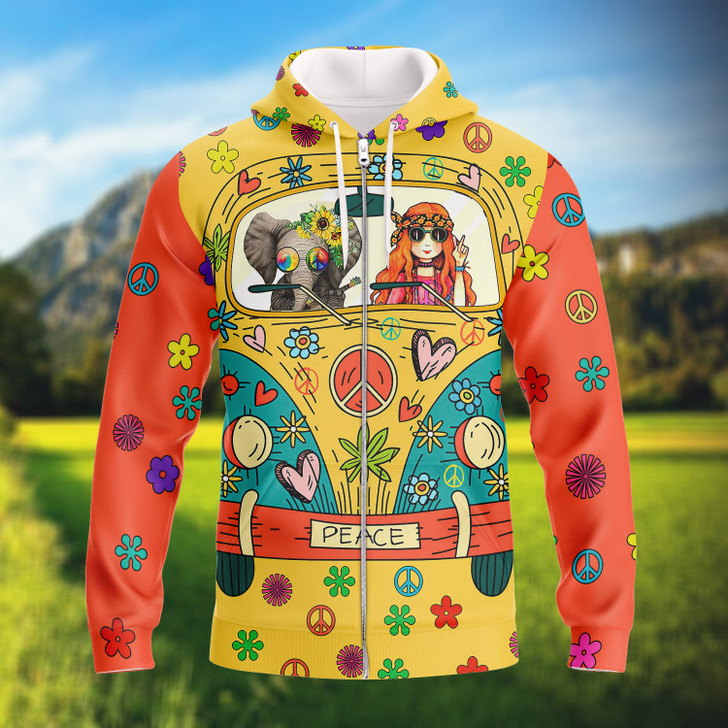 FUNSTUFFPRINT    Lover Hippie  3D Hoodie and Zip Hoodie