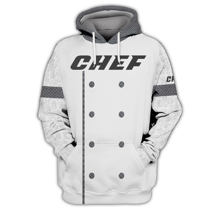 FUNSTUFFPRINT  Chef, Full Print  3D Hoodie and Zip Hoodie