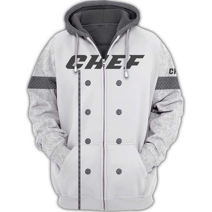 FUNSTUFFPRINT  Chef, Full Print  3D Hoodie and Zip Hoodie