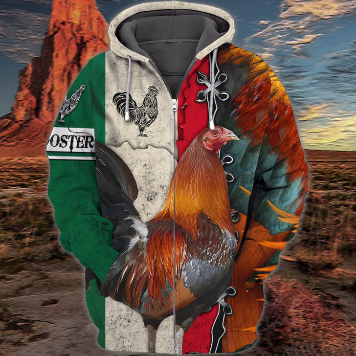 FUNSTUFFPRINT  Rooster - MXC     3D Hoodie and Zip Hoodie