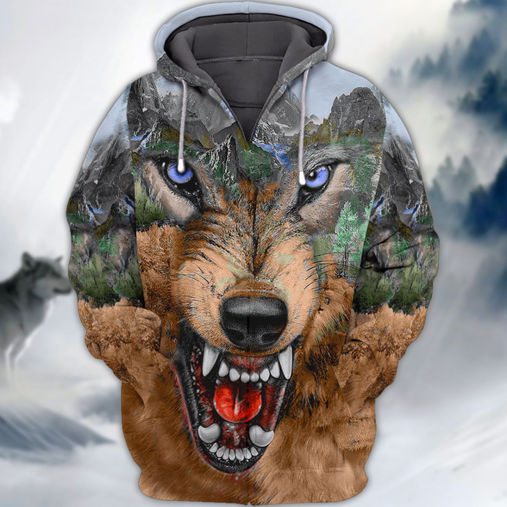 FUNSTUFFPRINT Full Print - Wolf  3D Hoodie and Zip Hoodie