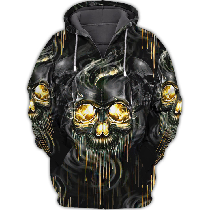 FUNSTUFFPRINT Skull 1 - Full Print      3D Hoodie and Zip Hoodie