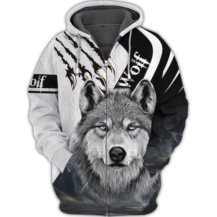 FUNSTUFFPRINT Wolf -  Full Print 3D Hoodie and Zip Hoodie