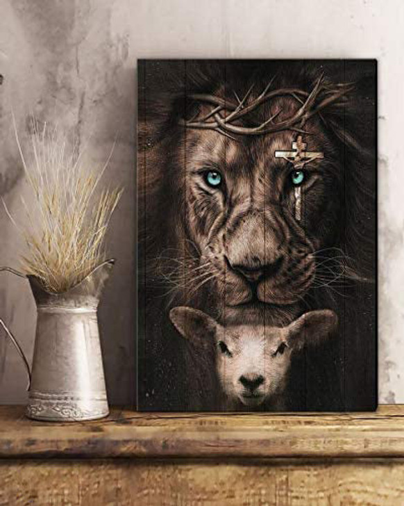Jesus Lion And Sheep Faith 1 Canvas Posters - Christian Wall Posters - Religious Wall Decor