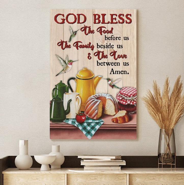 God Bless The Food Before Us Jesus Canvas Posters - Christian Wall Posters - Religious Wall Decor