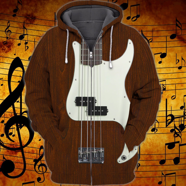 FUNSTUFFPRINT  BASS GUITAR - NA93   3D Hoodie and Zip Hoodie