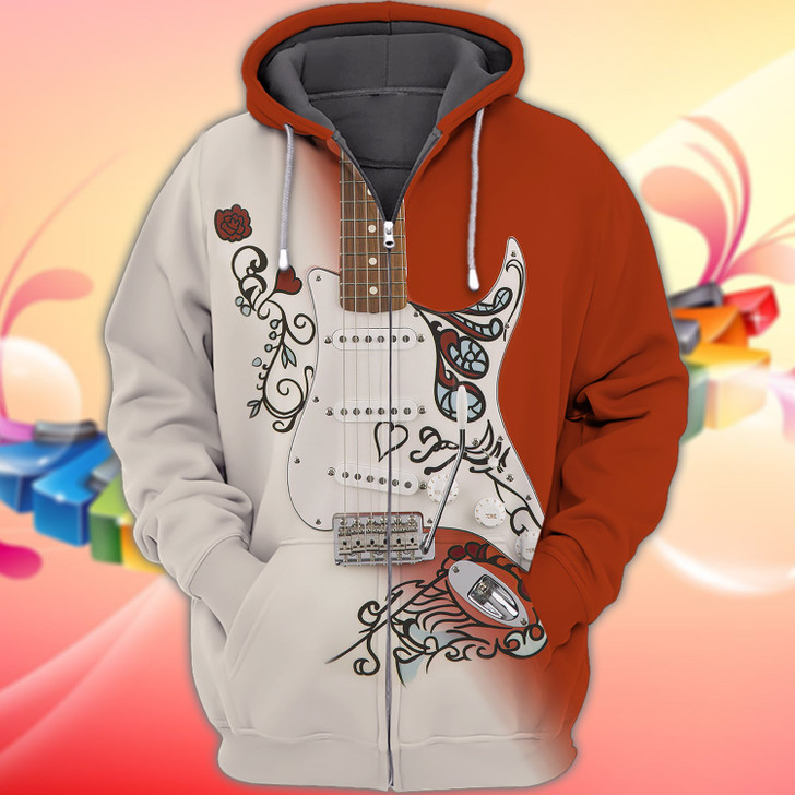 FUNSTUFFPRINT GUITAR - NA93   3D Hoodie and Zip Hoodie