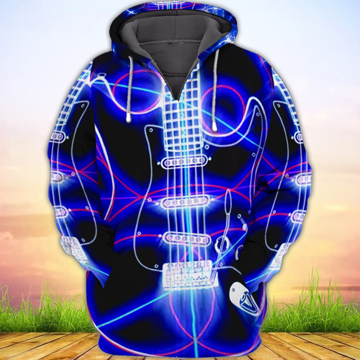 FUNSTUFFPRINT  GUITAR - NA93   3D Hoodie and Zip Hoodie