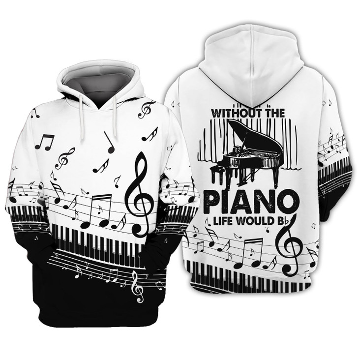 FUNSTUFFPRINT  Piano 3D Full Print   3D Hoodie and Zip Hoodie