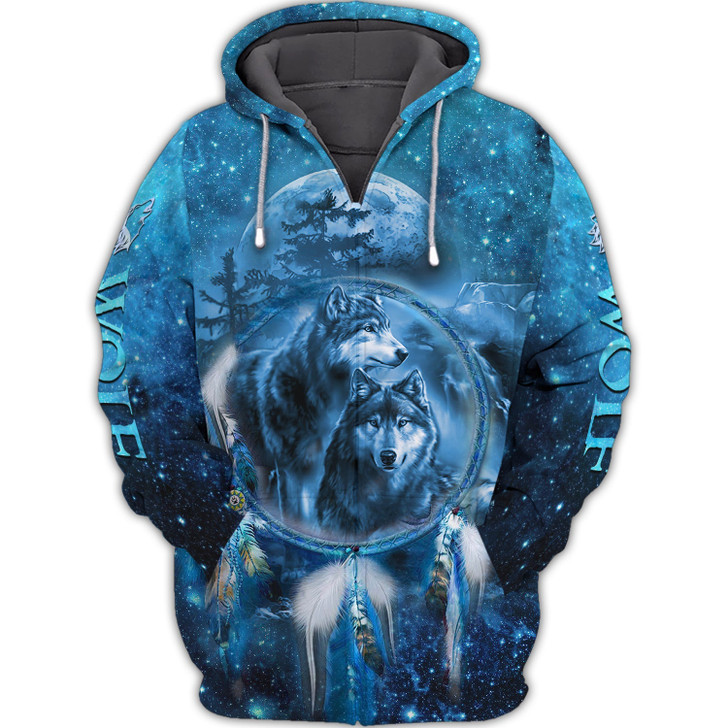 FUNSTUFFPRINT  WOLF NATIVE - 3D Full Print     3D Hoodie and Zip Hoodie