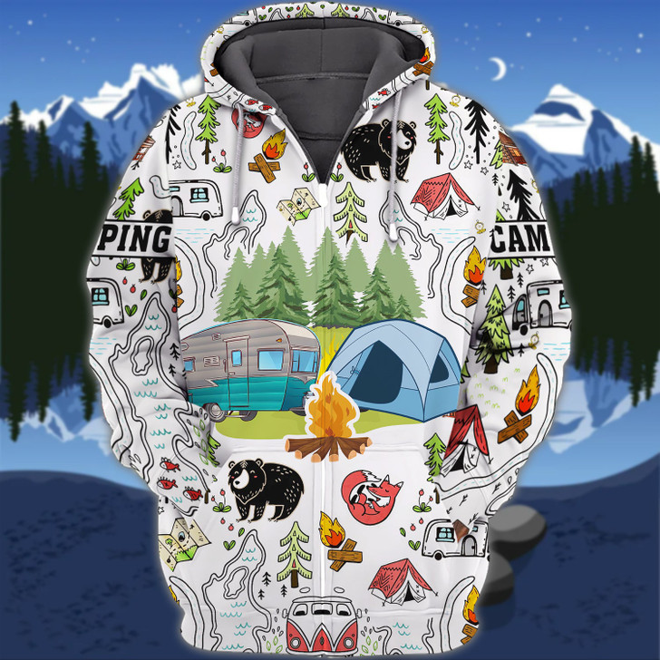 FUNSTUFFPRINT  Camping - 3D Full Print  3D Hoodie and Zip Hoodie