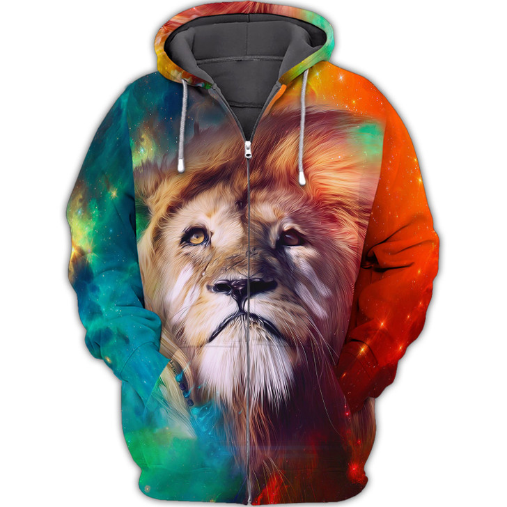 FUNSTUFFPRINT  Rainbow Lion - 3D Full Print    3D Hoodie and Zip Hoodie