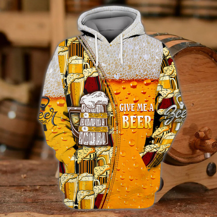 FUNSTUFFPRINT   Beer 1 - 3D Full Print   3D Hoodie and Zip Hoodie