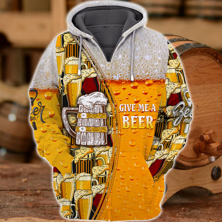 FUNSTUFFPRINT   Beer 1 - 3D Full Print   3D Hoodie and Zip Hoodie