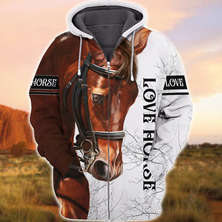 FUNSTUFFPRINT  Love Horse 3D Full Print 206    3D Hoodie and Zip Hoodie