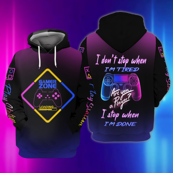 FUNSTUFFPRINT  Gamer Zone, 3D Full Print 04   3D Hoodie and Zip Hoodie