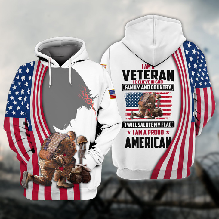 FUNSTUFFPRINT  Veteran Jesus - 3D Full Print     3D Hoodie and Zip Hoodie