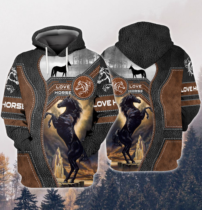 FUNSTUFFPRINT  Brown Horse 3D Full Print    3D Hoodie and Zip Hoodie