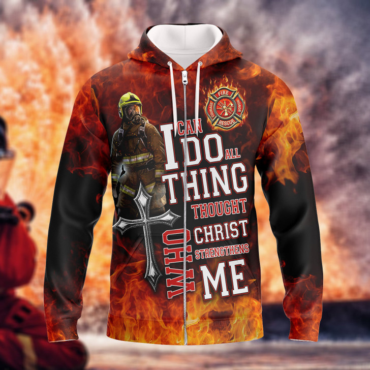 FUNSTUFFPRINT  Love Firefighter 1002 - 3D Full Print     3D Hoodie and Zip Hoodie