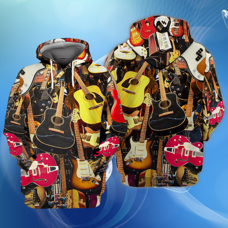 FUNSTUFFPRINT  Guitar 3D Full Print 213   3D Hoodie and Zip Hoodie