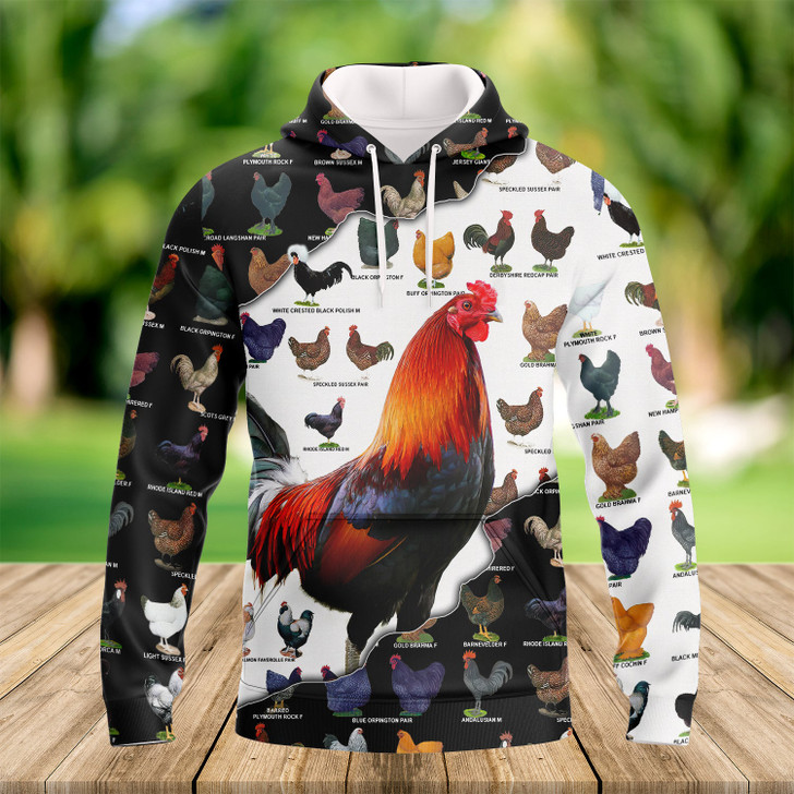 FUNSTUFFPRINT  Rooster 889 - 3D Full Print   3D Hoodie and Zip Hoodie