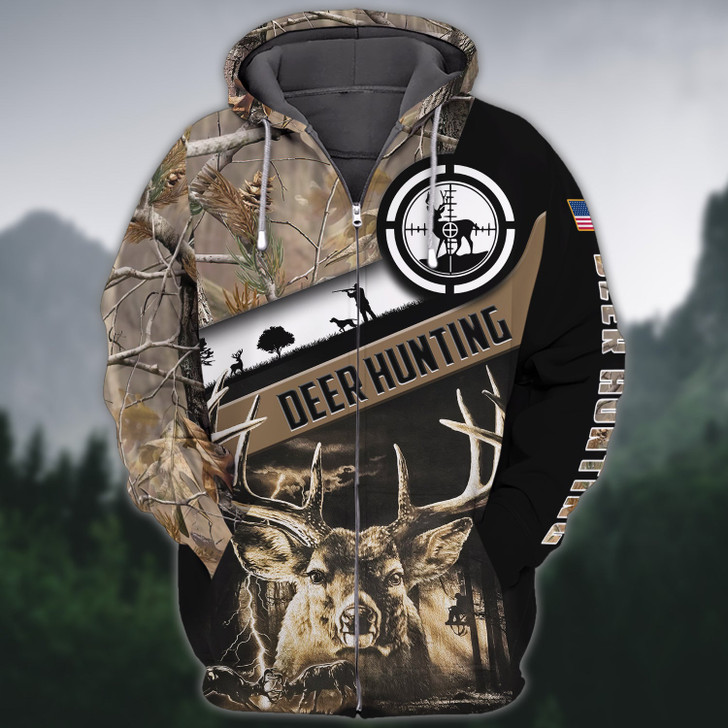 FUNSTUFFPRINT   Deer Hunting 2  3D Hoodie and Zip Hoodie