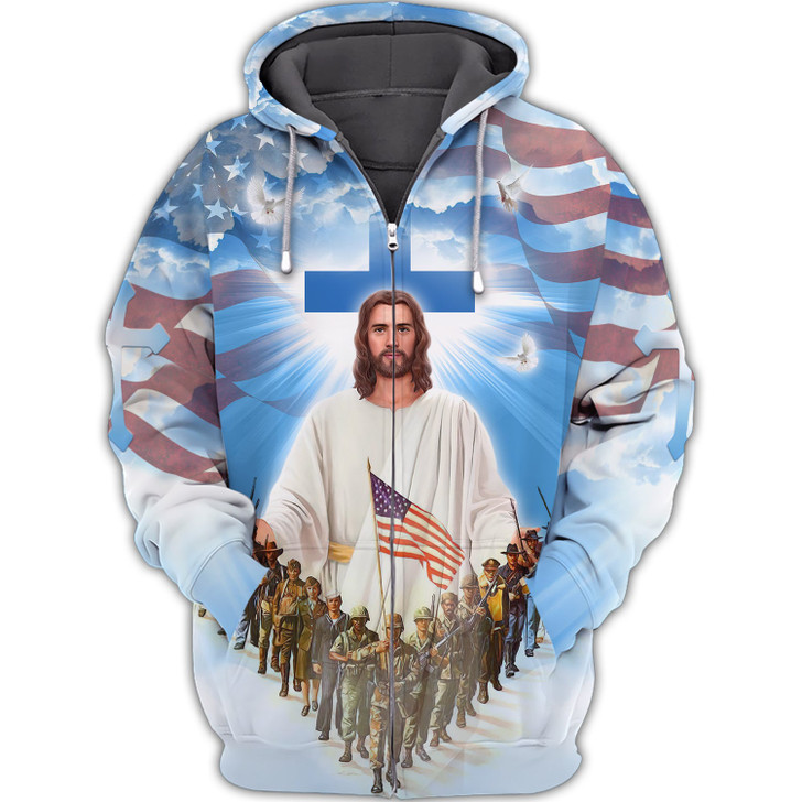 FUNSTUFFPRINT   Veteran God - 3D Full Print    3D Hoodie and Zip Hoodie