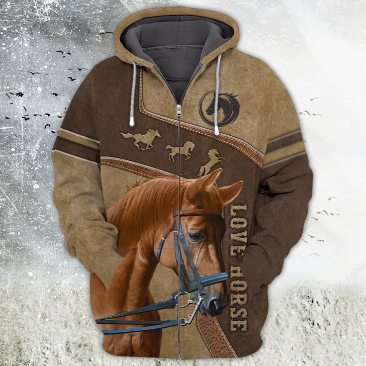 FUNSTUFFPRINT  Love Horse, 3D Full Print 03    3D Hoodie and Zip Hoodie