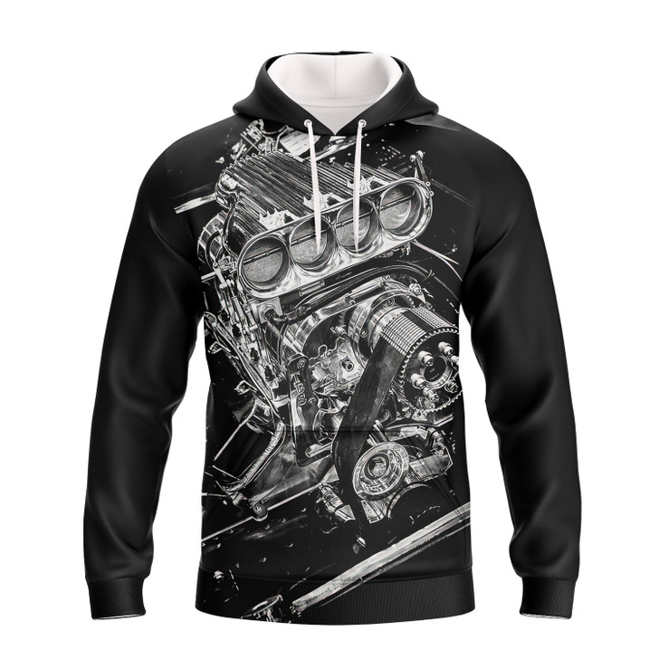 FUNSTUFFPRINT Hot Rod Engine    3D Hoodie and Zip Hoodie