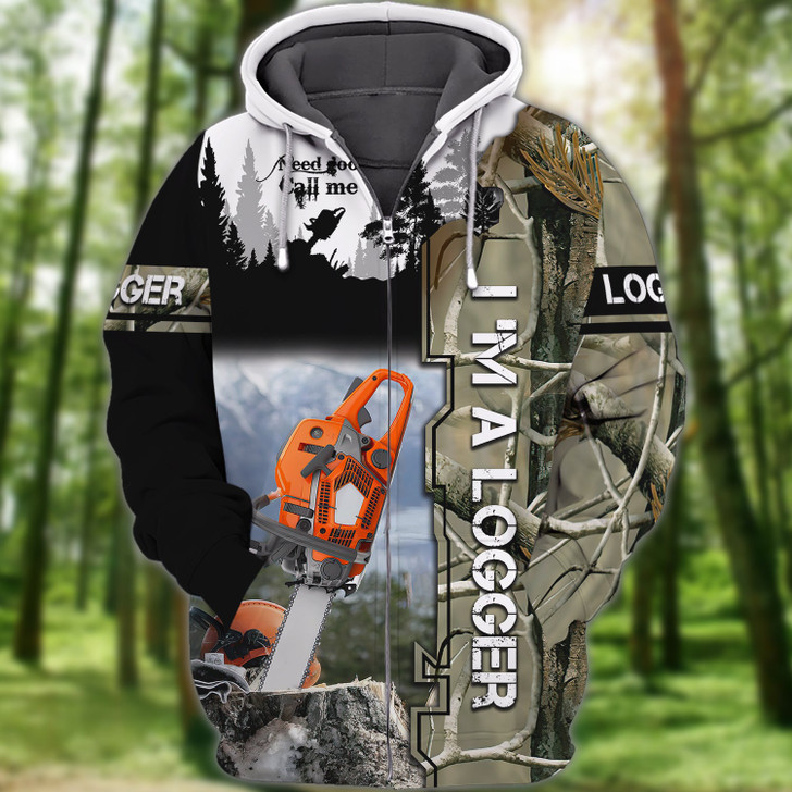 FUNSTUFFPRINT Logger 01 3D Hoodie and Zip Hoodie