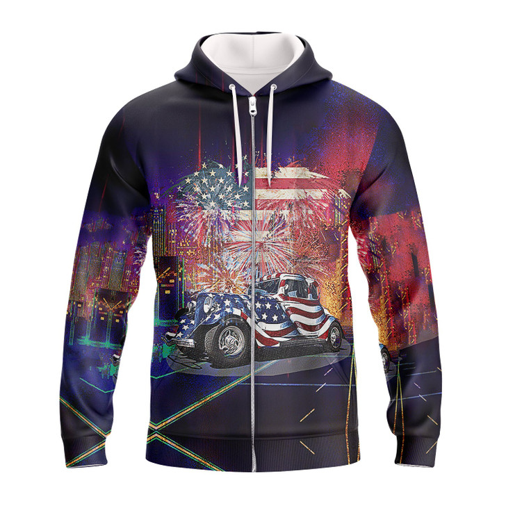 FUNSTUFFPRINT Hot Rod - Full Print  3D Hoodie and Zip Hoodie