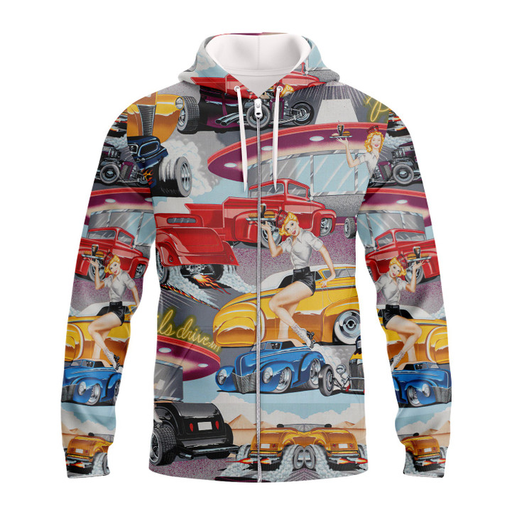 FUNSTUFFPRINT Hot Rod  3D Hoodie and Zip Hoodie