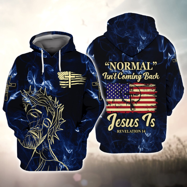 FUNSTUFFPRINT Normal Isn't Coming Back Jesus Is 3D Hoodie and Zip Hoodie