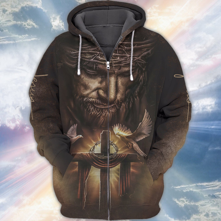 FUNSTUFFPRINT Jesus 3d full print shirt gift for christian 3D Hoodie and Zip Hoodie