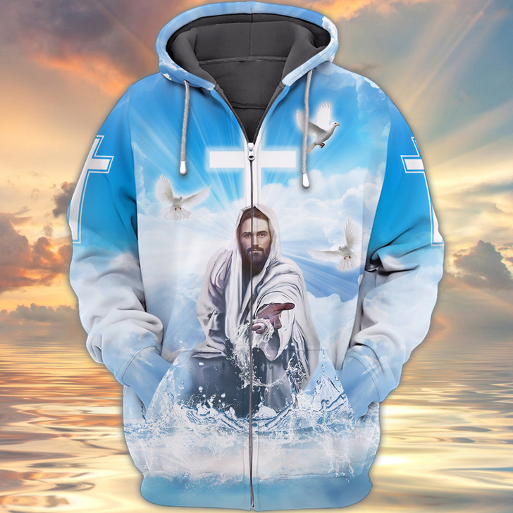 FUNSTUFFPRINT Jesus 3d full print shirt christian gift  3D Hoodie and Zip Hoodie