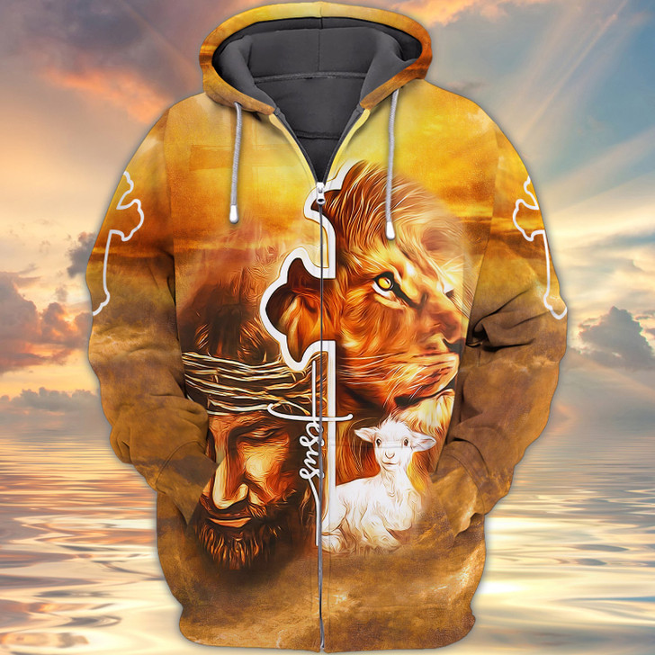 FUNSTUFFPRINT Jesus 3d full print shirt christian gift  3D Hoodie and Zip Hoodie