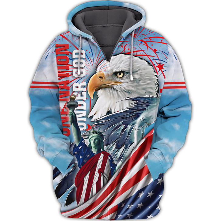 FUNSTUFFPRINT Liberties Patriot Eage American Pride 3D Hoodie and Zip Hoodie