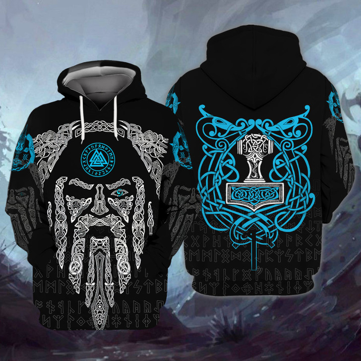FUNSTUFFPRINT Viking  Full Print Tad  3D Hoodie and Zip Hoodie