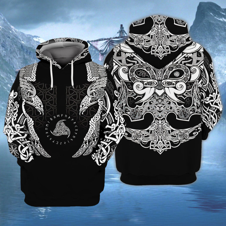 FUNSTUFFPRINT  Viking  Full Print Tad 04  3D Hoodie and Zip Hoodie