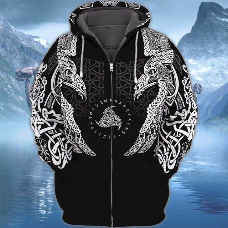 FUNSTUFFPRINT  Viking  Full Print Tad 04  3D Hoodie and Zip Hoodie