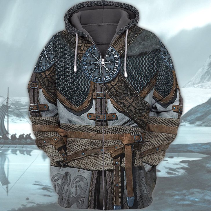 FUNSTUFFPRINT  Viking  Full Print Tad 05  3D Hoodie and Zip Hoodie