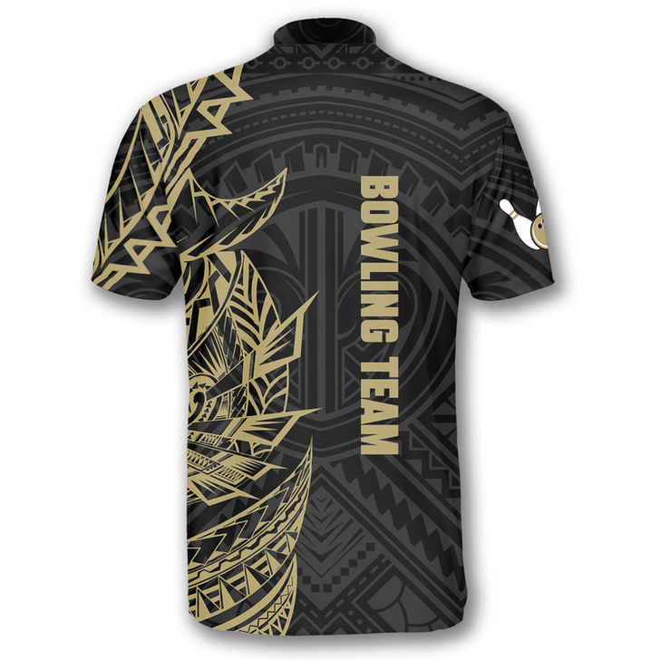 Custom Golden Tribal Custom Bowling Jerseys for Men, Perfect Shirt for Bowling Lover, Bowling Jersey Shirt