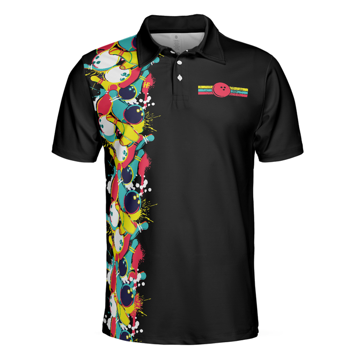 Bowling Men Polo Shirt - Black Bowling, Grab Your Balls We're Going Bowling Polo Shirt For Men - Perfect Gift For Friend, Family, Bowling Lovers