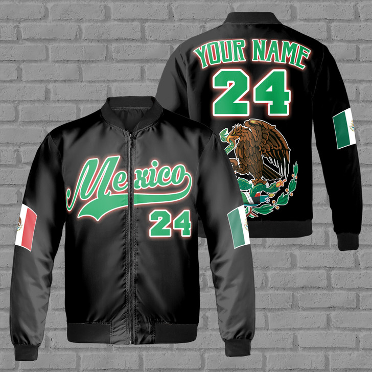 Personalized Name Mexico Flag Eagle Mexican Team Gift Bomber Jacket S-5XL