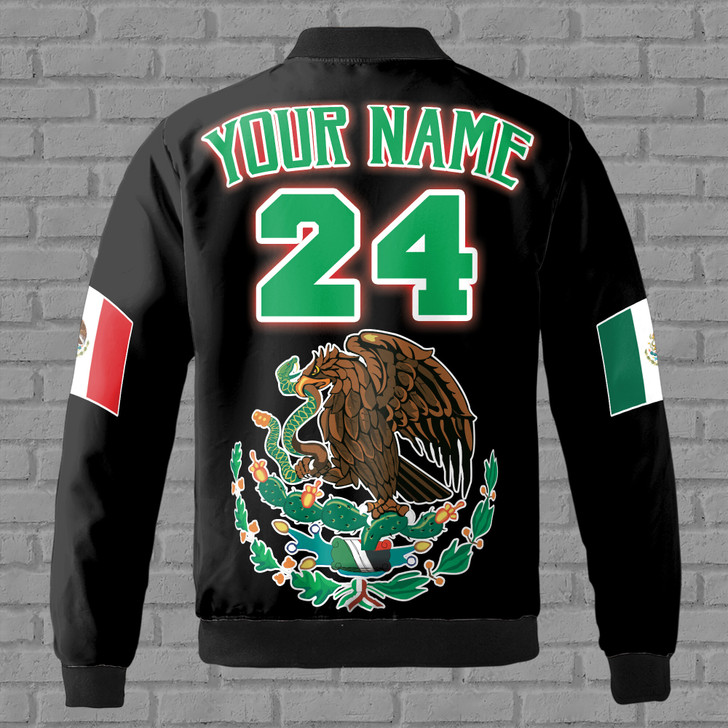 Personalized Name Mexico Flag Eagle Mexican Team Gift Bomber Jacket S-5XL