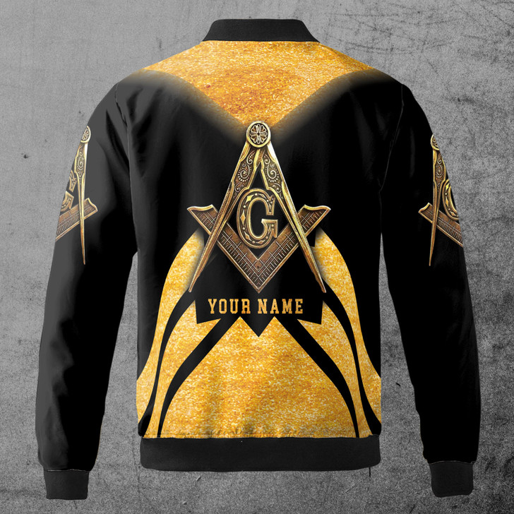 Customize Name, Lodge Name and Number Freemasonry Masonic Unisex Bomber Jacket S-5XL