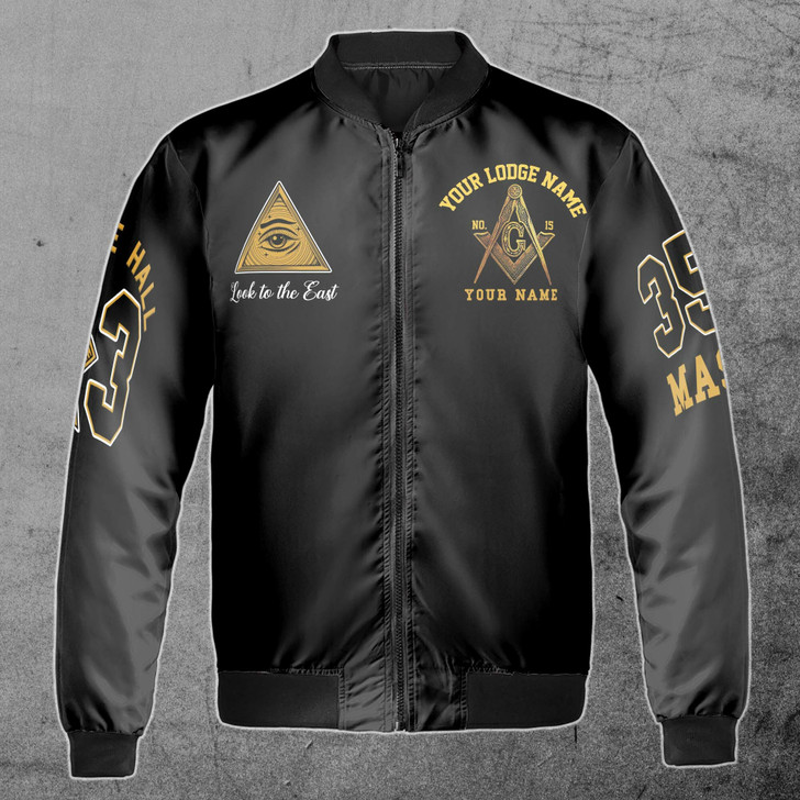 Customize Lodge Name and Number Freemasonry 357 Prince Hall Masonic Symbol Unisex Bomber Jacket S-5XL