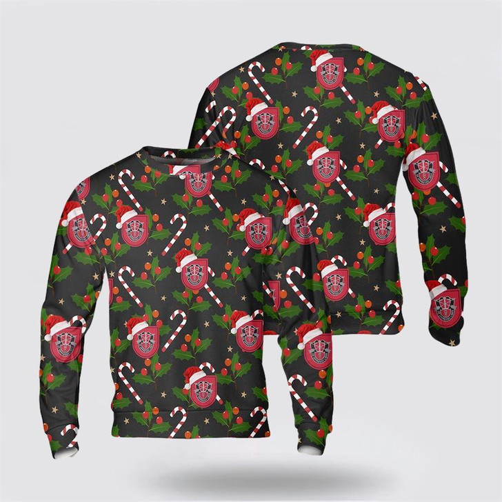 FUNSTUFFPRINT Army Sweater, US Army 7th Special Forces Group (7th SFG) Christmas Sweater  Ugly  Sweater