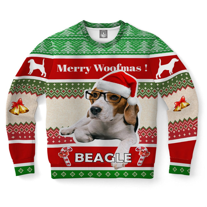 FUNSTUFFPRINT Beagle Dog Ugly Christmas Sweater, Christmas Sweater, Ugly Sweater, Funny Xmas Sweaters Ugly  Sweater