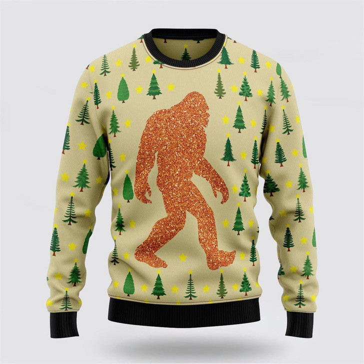 FUNSTUFFPRINT Bigfoot Sasquatch Ugly Christmas Sweater – Gifts For Bigfoot Lovers Ugly  Sweater